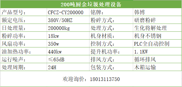 200噸廚余垃圾處理設(shè)備